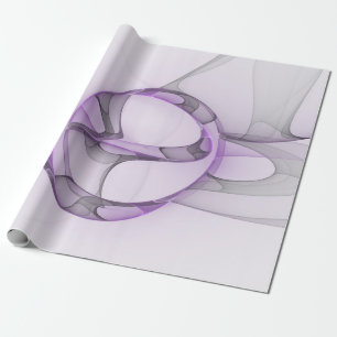Papel De Presente Cinzas de Lavanda de Arte Fractal Abstrato moderna