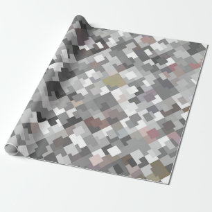 Papel De Presente Cinzas de mosaico abstrato brilhante sem costura p