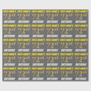 Papel De Presente Cinzas, falso/ouro de imitação, "72nd ANIVERSÁR