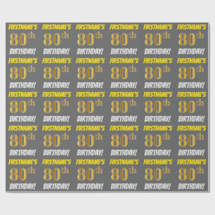 Papel De Presente Cinzas, falso/ouro de imitação, do "ANIVERSÁRIO
