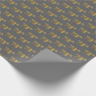 Papel De Presente Cinzas, Faux Dourado 78º (78º) Evento