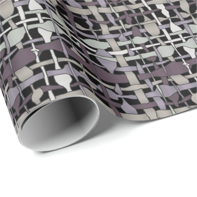 Papel De Presente Cinzas Gráficas De Burlap De Forno Fluffy (Ponta do rolo)