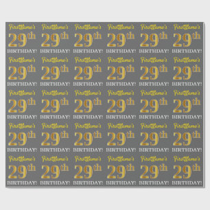 Papel De Presente Cinzas, olhar Dourado de imitação "29o ANIVERSÁ
