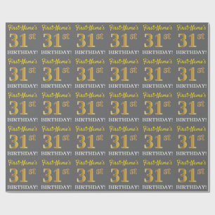 Papel De Presente Cinzas, olhar Dourado de imitação "3ø ANIVERSÁ