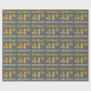 Papel De Presente Cinzas, olhar Dourado de imitação "44o ANIVERSÁ
