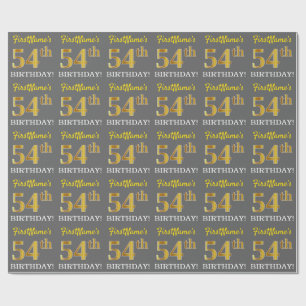 Papel De Presente Cinzas, olhar Dourado de imitação "54th