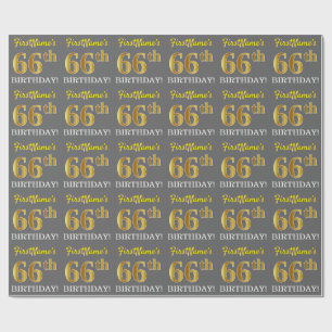Papel De Presente Cinzas, olhar Dourado de imitação "66th