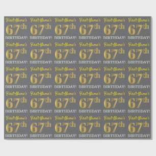 Papel De Presente Cinzas, olhar Dourado de imitação "67th
