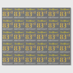 Papel De Presente Cinzas, olhar Dourado de imitação "83rd