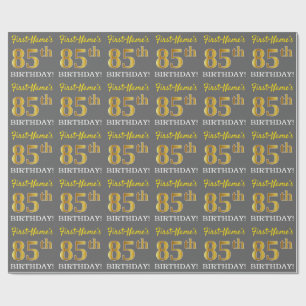Papel De Presente Cinzas, olhar Dourado de imitação "85th