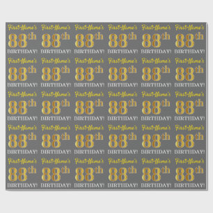 Papel De Presente Cinzas, olhar Dourado de imitação "88th