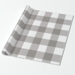 Papel De Presente Cinzas Russas da Farmhouse e Praça da Xadrez Búfal<br><div class="desc">papel de empacotamento personalizado</div>