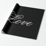 Papel De Presente Cinzas sofisticadas Pocena de Casamento de Amor Ne<br><div class="desc">Você pode mudar facilmente as fontes e as cores. Você também pode adicionar seu logotipo e a imagem de fundo conforme desejar.</div>