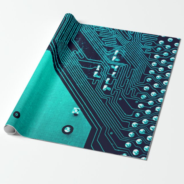 Papel De Presente Circuit board. Electronic computer hardware techno (Desenrolado)