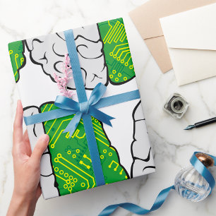 Papel De Presente Circuito da Placa-Mãe Lógica do Cérebro da Tecnolo