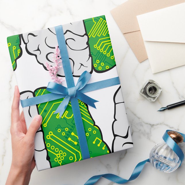 Papel De Presente Circuito da Placa-Mãe Lógica do Cérebro da Tecnolo (Criador carregado)