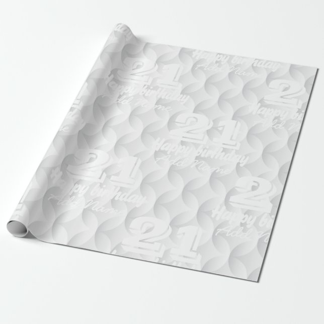 Papel De Presente Círculo branco gravado (Desenrolado)