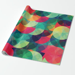 Papel De Presente círculo colorido sem costura com efeito de grada