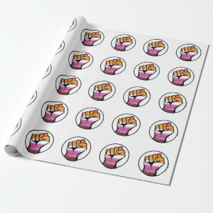 Papel De Presente Círculo de Punho do Orgulho Lésbico