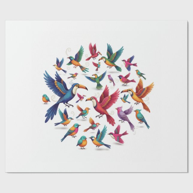 Papel De Presente Círculo de Voo - Harmonia em Movimento (Aberto)