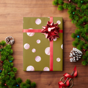 Papel De Presente Círculo Geométrico Amarelo-castanho rosa Dourado B