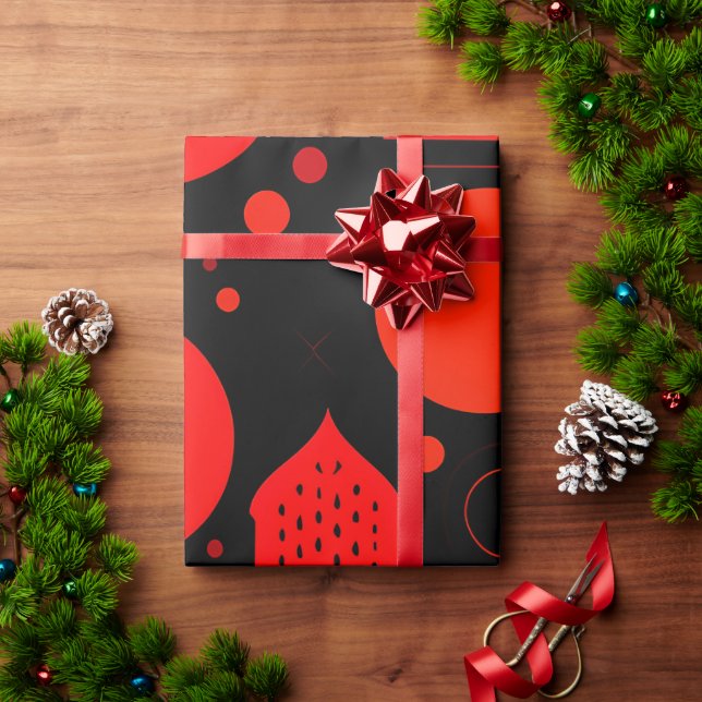 Papel De Presente Círculo gráfico de movimento Padrão Geométrico Ver (Presente de Natal)