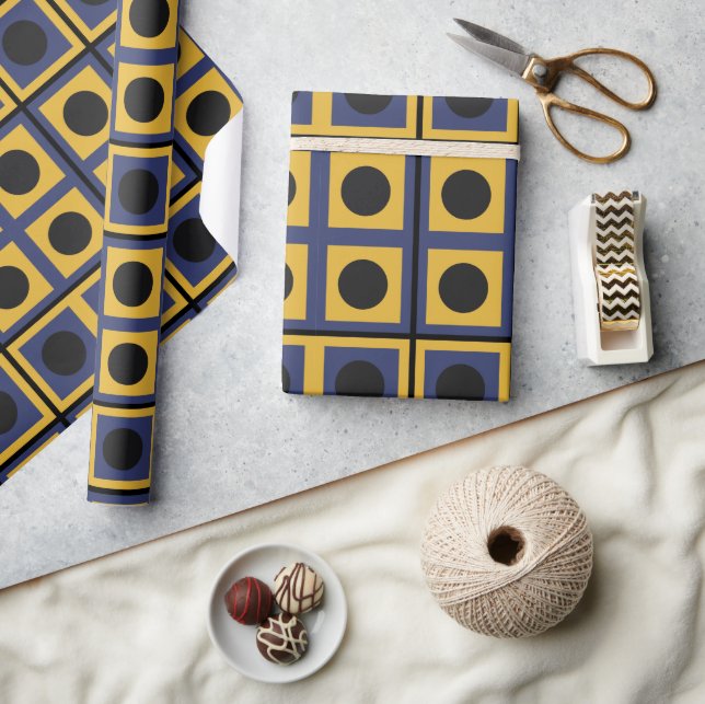 Papel De Presente Círculo Quadrado Geométrico Moderno (Artesanato)