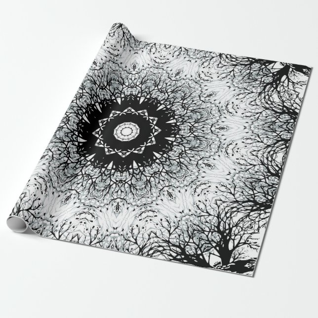 Papel De Presente Círculo redondo abstrato mandala sem costura (Desenrolado)