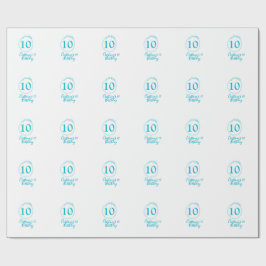 Papel De Presente Círculo turquesa. Brilhante 10.º aniversário negri