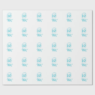 Papel De Presente Círculo turquesa. Brilhante 10.º aniversário negri