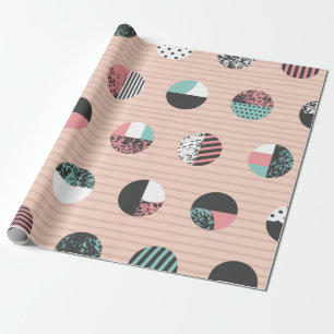 Papel De Presente Círculos com padrão gráfico sem costura. Vintag