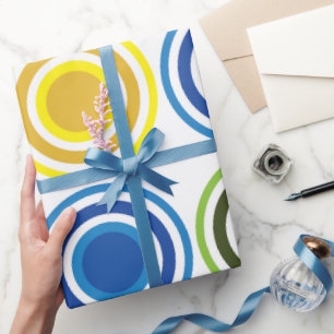 Papel De Presente Círculos Concentrados Coloridos Aniversário