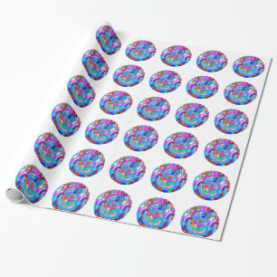 Papel De Presente círculos de amor hippie