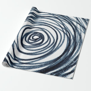 Papel De Presente Círculos desenhados à mão, padrão espiral com