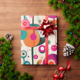 Papel De Presente Círculos Diversos e Coloridos
