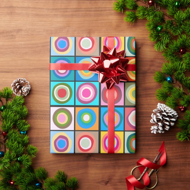 Papel De Presente Círculos inspirados no Kandinsky (Presente de Natal)