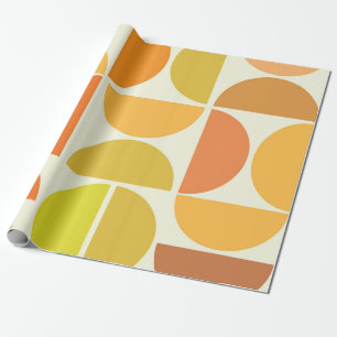 Papel De Presente Círculos modernos abstratos de meados do século em