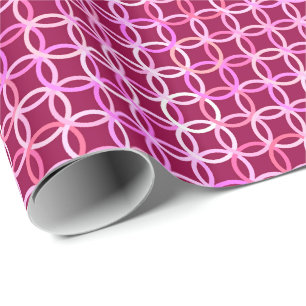 Papel De Presente Círculos modernos do século Médio, ameixa e cor
