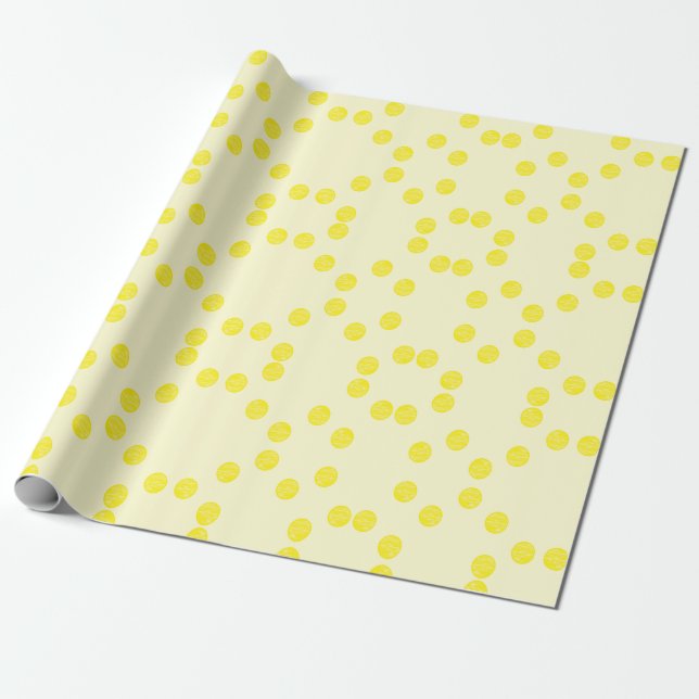 Papel De Presente Círculos redondos amarelos (Desenrolado)