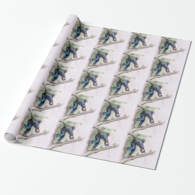Papel De Presente Cirurgião Árvore Arborista Lumberjack (Desenrolado)