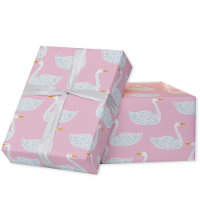 Cisnes Bonitos Rosa e Branco