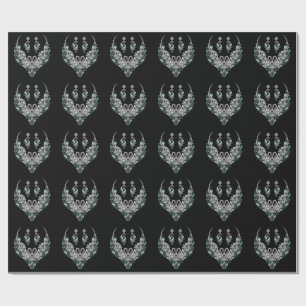 Papel De Presente Cisnes de Cristal Esmeralda Joias de Luxo