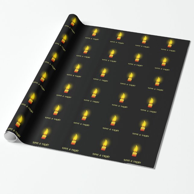 Papel De Presente Citação "Amor e Luz" (Desenrolado)
