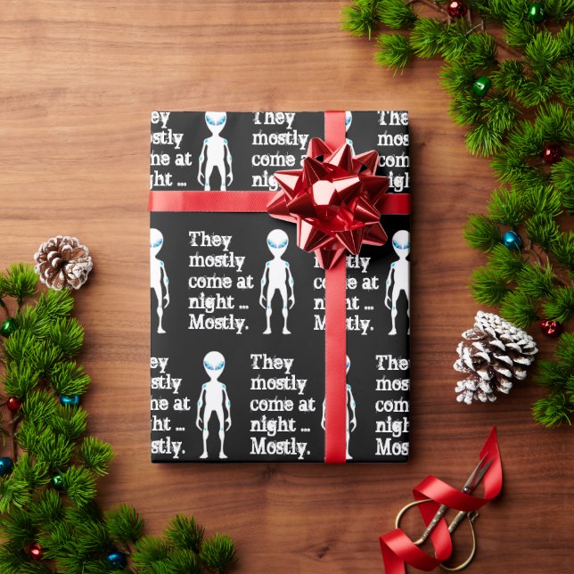 Papel De Presente Citação da alienígena branca e negra (Presente de Natal)