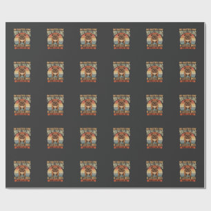 Papel De Presente Citação de Amor de Bulldog Engraçado Cão Retro