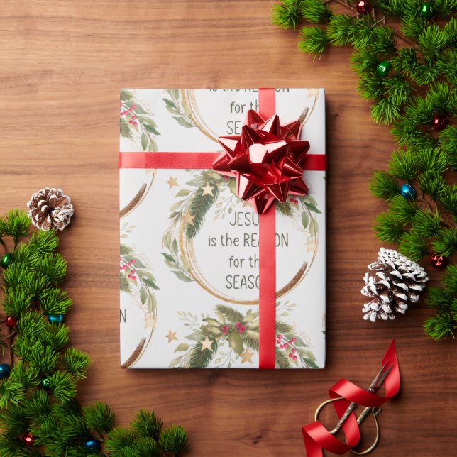 Papel De Presente Citação de Jesus Cristo de Natal Cristão (Presente de Natal)