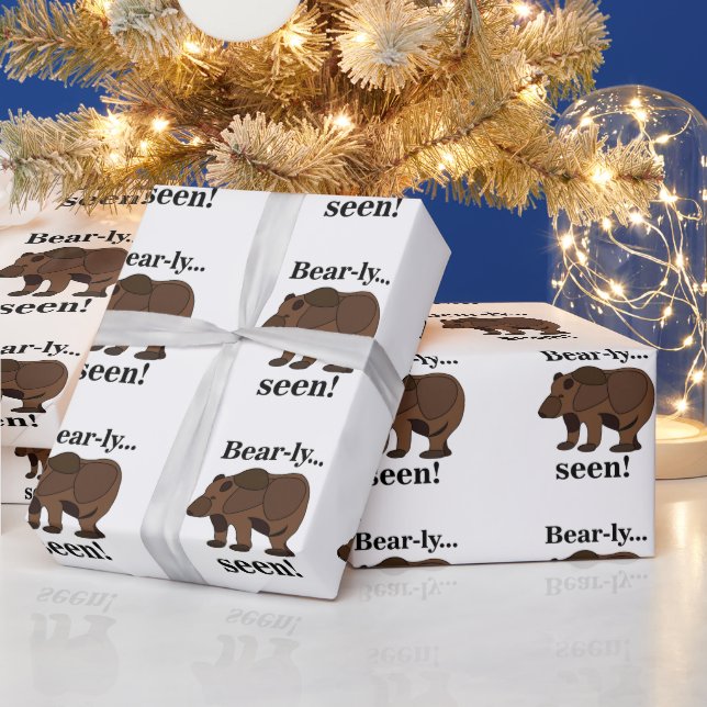 Papel De Presente Citação engraçada de humor de urso animal (Feriados)