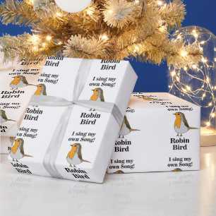 Papel De Presente Citação engraçada do pássaro Robin