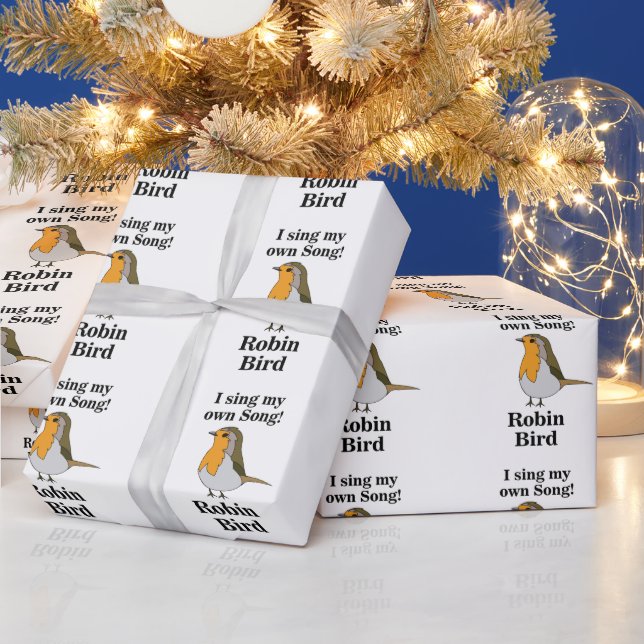 Papel De Presente Citação engraçada do pássaro Robin (Feriados)