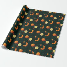 Citrus Botanical Holiday Wraping Paper